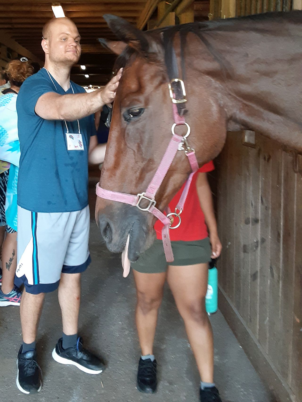 campers with horse