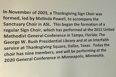 2003 Thanksgiving Sign Choir formed